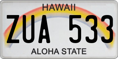 HI license plate ZUA533