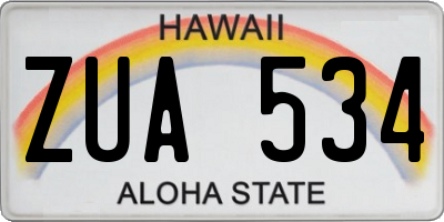 HI license plate ZUA534