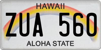 HI license plate ZUA560