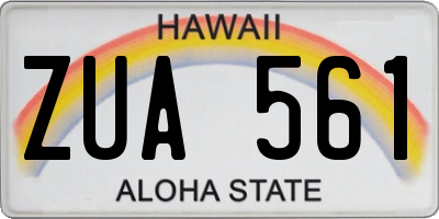 HI license plate ZUA561