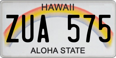 HI license plate ZUA575
