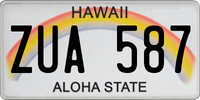 HI license plate ZUA587