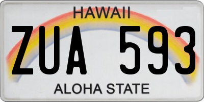 HI license plate ZUA593