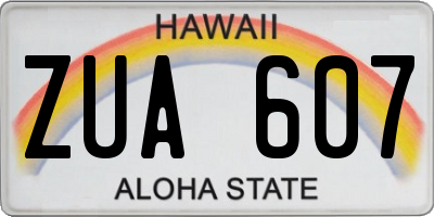 HI license plate ZUA607
