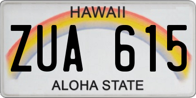 HI license plate ZUA615