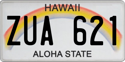HI license plate ZUA621