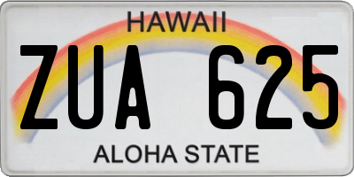 HI license plate ZUA625