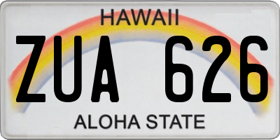 HI license plate ZUA626