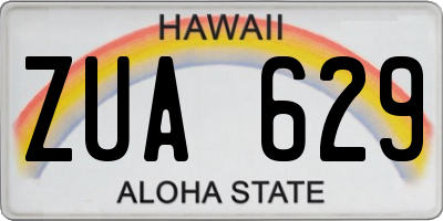 HI license plate ZUA629