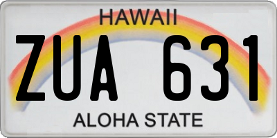HI license plate ZUA631