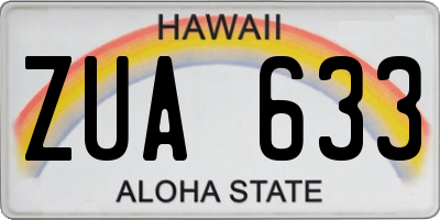 HI license plate ZUA633