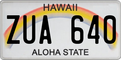 HI license plate ZUA640