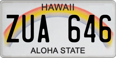HI license plate ZUA646