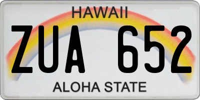 HI license plate ZUA652