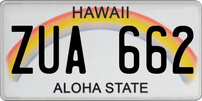 HI license plate ZUA662