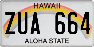 HI license plate ZUA664
