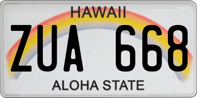 HI license plate ZUA668