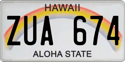 HI license plate ZUA674
