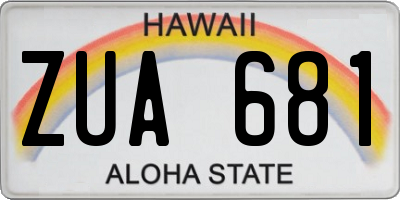 HI license plate ZUA681