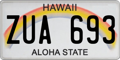 HI license plate ZUA693
