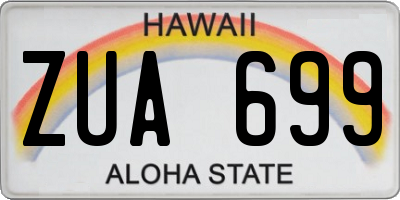 HI license plate ZUA699