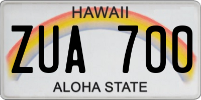 HI license plate ZUA700