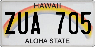 HI license plate ZUA705