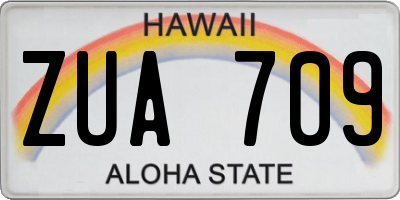 HI license plate ZUA709