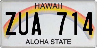 HI license plate ZUA714