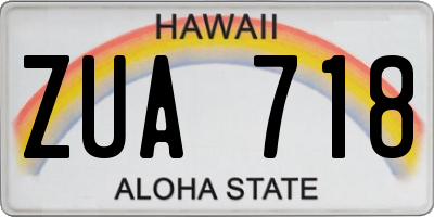 HI license plate ZUA718