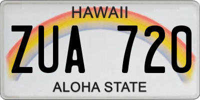 HI license plate ZUA720