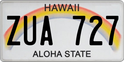 HI license plate ZUA727