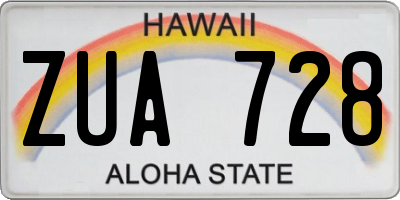 HI license plate ZUA728