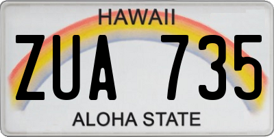 HI license plate ZUA735