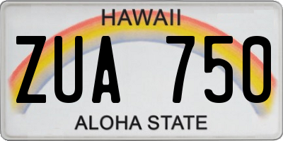 HI license plate ZUA750