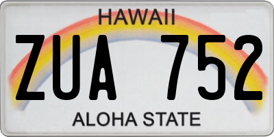 HI license plate ZUA752