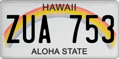 HI license plate ZUA753