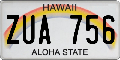 HI license plate ZUA756