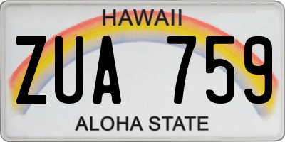 HI license plate ZUA759