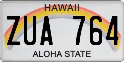 HI license plate ZUA764