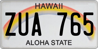 HI license plate ZUA765