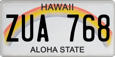 HI license plate ZUA768