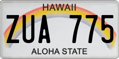 HI license plate ZUA775