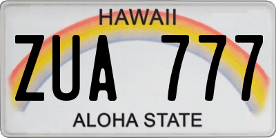 HI license plate ZUA777