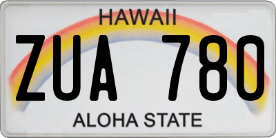 HI license plate ZUA780