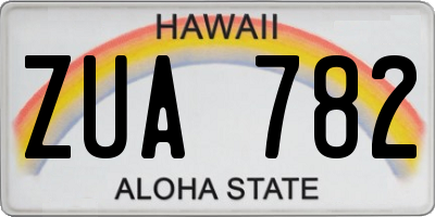 HI license plate ZUA782