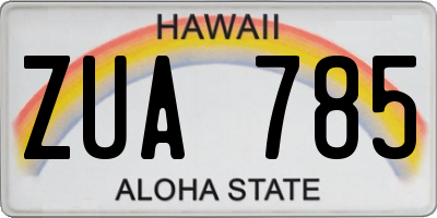 HI license plate ZUA785