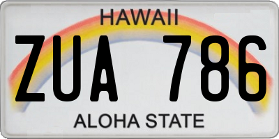 HI license plate ZUA786