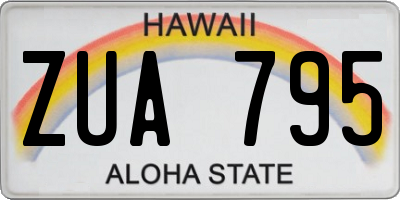 HI license plate ZUA795