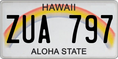 HI license plate ZUA797